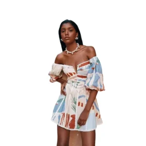 Women's Sheath Dress Vacation Sexy Boat Neck Printing Half Sleeve Color Block Short Mini Dress Casual Holiday