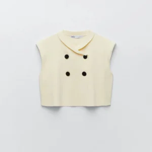 Knit Top With Shoulder Pads