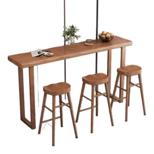 Long Solid Wood Bar Table